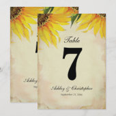 Tafelnummer voor Zonneschijn Rustieke Trouwrecepti (Voorkant / Achterkant)