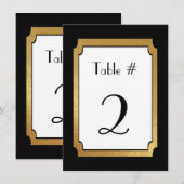 Tafelnummer voor zwart & goud bruiloft bruiloft (Voorkant / Achterkant)
