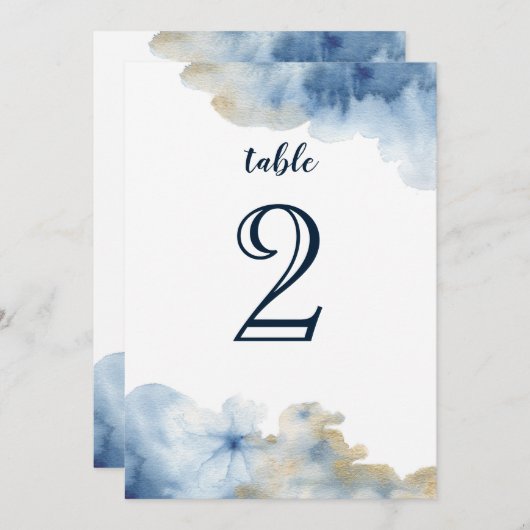 Tafelnummer Watercolor Lux (Voorkant / Achterkant)