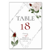 TAFELNUMMER | Waterverf Blush en Cabernet Rozen (Voorkant)