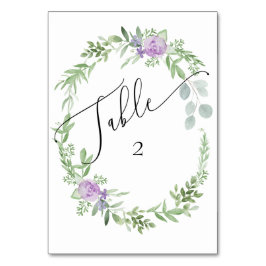 Tafelnummer Waterverf Groen en Lavendel