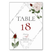 TAFELNUMMER | Waterverf Roze en Cabernet Rozen (Achterkant)