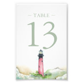 Tafelnummer Waterverf Strand Bruiloft 4x6 Foto Afdruk (Voorkant)