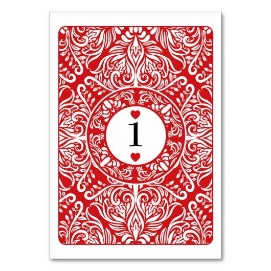 Tafelnummer Wedding Ace of Hearts-speelkaarten (Achterkant)