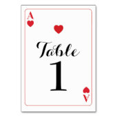 Tafelnummer Wedding Ace of Hearts-speelkaarten (Voorkant)