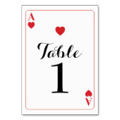 Tafelnummer Wedding Ace of Hearts-speelkaarten (Voorkant)
