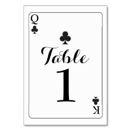 Tafelnummer Wedding K Q Ace Clubs Speelkaarten