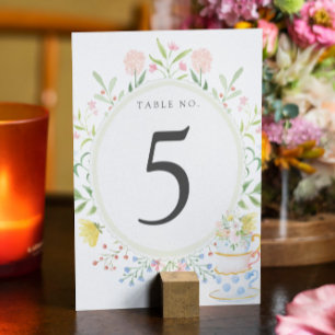 Tafelnummer Whimsical Wildflower Theepartij