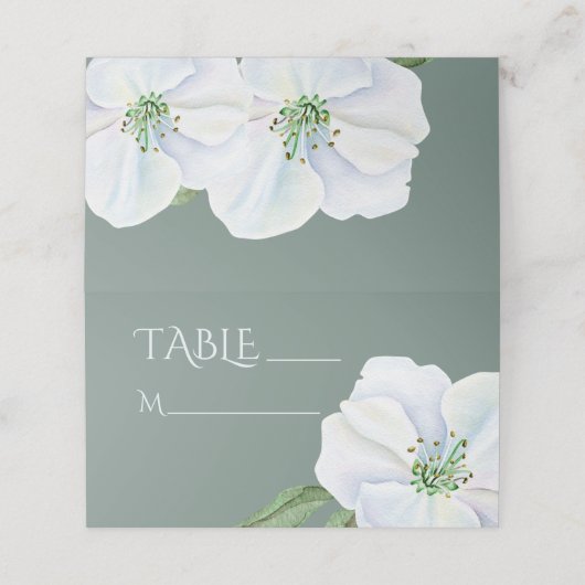 Tafelnummer White Apple Blossom Weddenschap Plaatskaartje (Buitenkant ongevouwen)