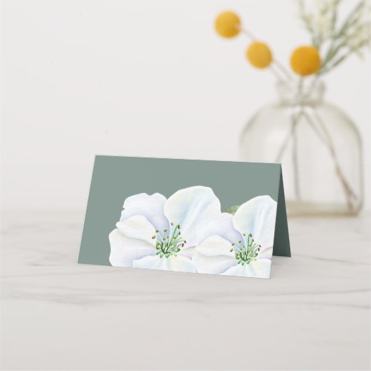 Tafelnummer White Apple Blossom Weddenschap Plaatskaartje (Achterkant)