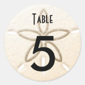 Tafelnummer Wijnfles Strand Bruiloft Labels (Voorkant)