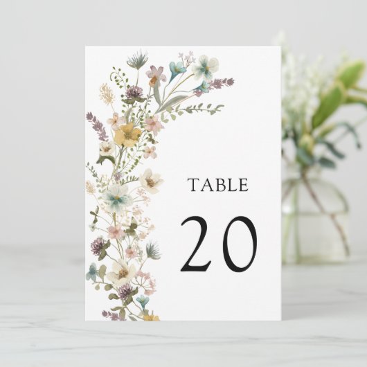 Tafelnummer Wilde bloem (Staand voorkant)