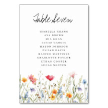 Tafelnummer Wilde Bloemen Bruiloft