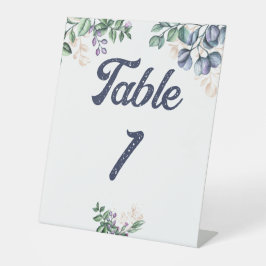 Tafelnummer Wilde Bloemen Harmonie Bruiloft Reclamebord Met Voetstuk