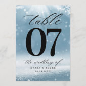 Tafelnummer winter bruiloft met sneeuw (Achterkant)