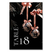 TAFELNUMMER | Winter roze en Onyx Baubles (Voorkant)