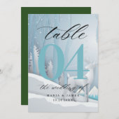 Tafelnummer Winter Snow Bruiloft (Voorkant / Achterkant)