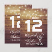 Tafelnummer zitplaats champagneglas op bruiloft (Voorkant / Achterkant)