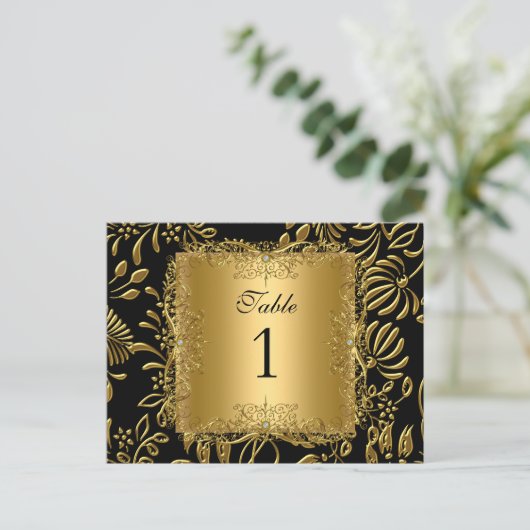 Tafelnummer Zitplaats Kaarten Damask Gold (Staand voorkant)