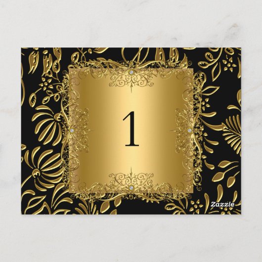 Tafelnummer Zitplaats Kaarten Damask Gold (Achterkant)