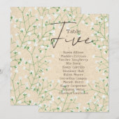 Tafelnummer zitplaatsen bruiloft Gypsophila 5 (Voorkant / Achterkant)