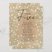 Tafelnummer zitplaatsen bruiloft Gypsophila 5 (Voorkant / Achterkant)