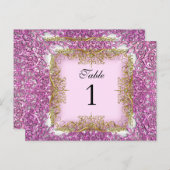 Tafelnummer Zitplaatsen Kaarten Roze Goud (Voorkant / Achterkant)