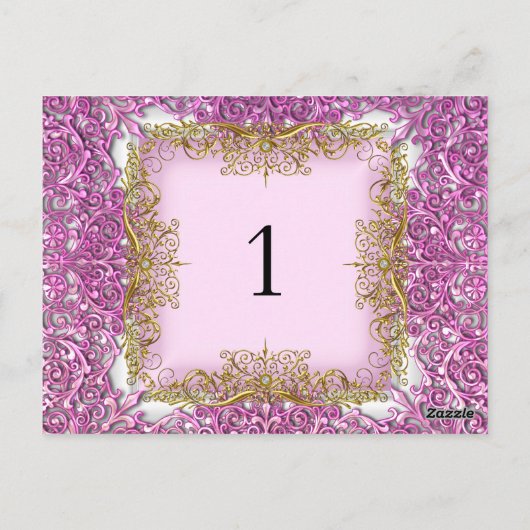 Tafelnummer Zitplaatsen Kaarten Roze Goud (Achterkant)