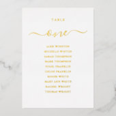 Tafelnummer zitplaatsindeling in goud folie script (Voorkant)