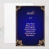 Tafelnummer zitplaatsindeling in vintage blauwe li (Voorkant / Achterkant)