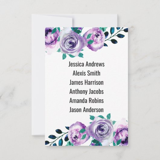 Tafelnummer zitplaatsindeling voor mint- en paarse (Achterkant)