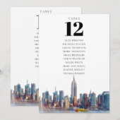 Tafelnummer zitplaatskaart New York City (Voorkant / Achterkant)