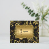 Tafelnummer zitplaatskaarten Damask Goud (Staand voorkant)
