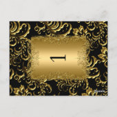 Tafelnummer zitplaatskaarten Damask Goud (Achterkant)