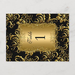 Tafelnummer zitplaatskaarten Damask Goud