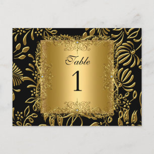 Tafelnummer zitplaatskaarten Damask Goud