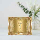 Tafelnummer zitplaatskaarten Goud (Staand voorkant)