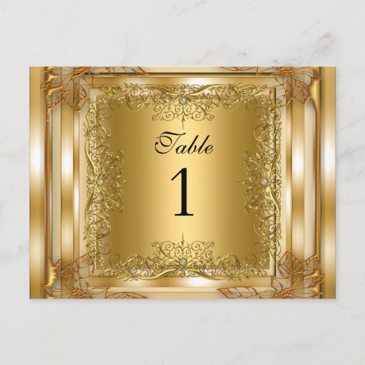 Tafelnummer zitplaatskaarten Goud (Voorkant)