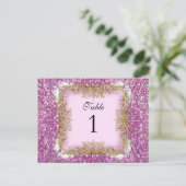 Tafelnummer zitplaatskaarten Roze Goud (Staand voorkant)