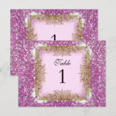 Tafelnummer zitplaatskaarten Roze Goud (Voorkant / Achterkant)