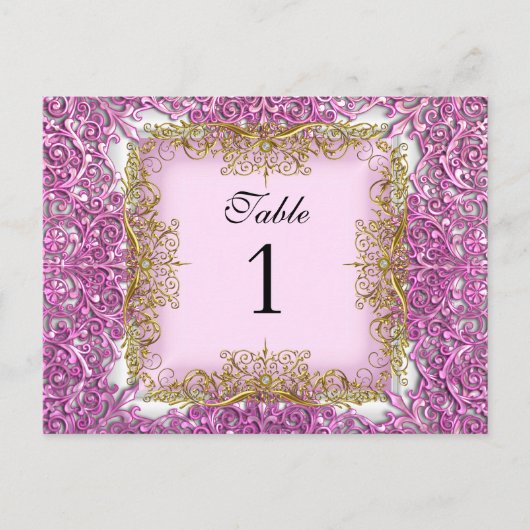 Tafelnummer zitplaatskaarten Roze Goud (Voorkant)