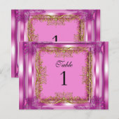 Tafelnummer zitplaatskaartjes Goud Roze (Voorkant / Achterkant)