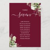 Tafelnummer zitplan groenvoor Burgundy (Achterkant)