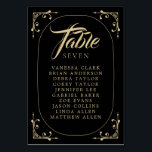 Tafelnummer zwart Elegant Deco Gold Retro Weddensc<br><div class="desc">Tafelnummer zwarte legant Deco Gold Retro Wedding. Overeenkomende objecten beschikbaar.</div>