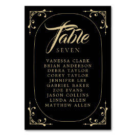 Tafelnummer zwart Elegant Deco Gold Retro Weddensc