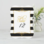 Tafelnummer Zwart Wit Schrift Goud Glitter (Staand voorkant)