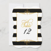 Tafelnummer zwart-wit script goud glitterscript (Voorkant)