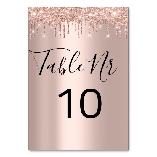 Tafelnummer zwarte schijven Vonk Roos Gold (Voorkant)