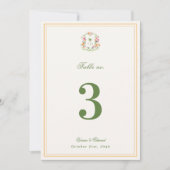 Tafelnummerbord met grillige tropische palmboom kaart (Voorkant)