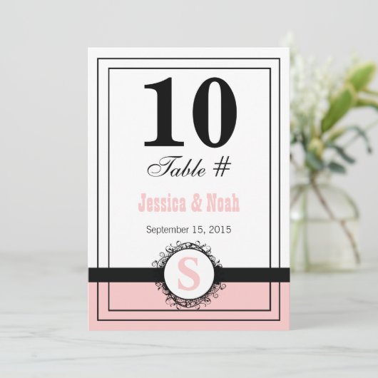 Tafelnummerkaart Bloemendamask Trouwtafel Nr. Kaart (Staand voorkant)